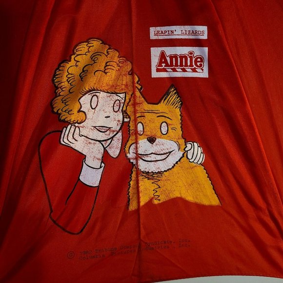 Vintage Little Orphan Annie Umbrella. Red Leapin Lizards Sandy 1982 Tribune - Picture 5 of 12